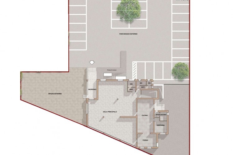 EDIFICIO COMMERCIALE INDIPENDENTE LUNGO LA SS47 CON GRANDE PARCHEGGIO PRIVATO
